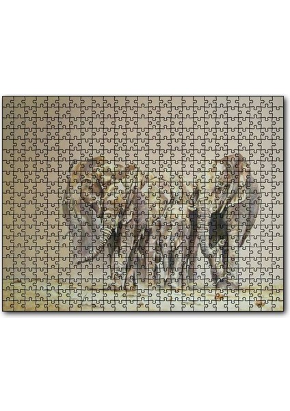 Fil Sürüsü ve Tozlu Topraklar 120 Parça Puzzle Yapboz Mdf (Ahşap)