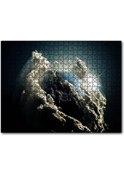 Dünya Güneş ve Beyaz Bulutlar 120 Parça Puzzle Yapboz Mdf (Ahşap)