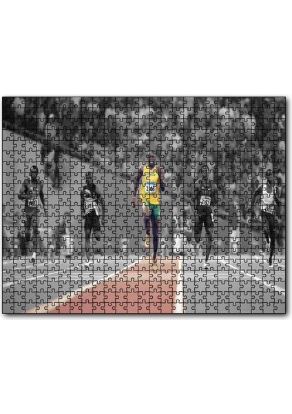 Usain Bolt Sarı Atletli Jamaika Sprint Sporları 120 Parça Puzzle Yapboz Mdf (Ahşap)