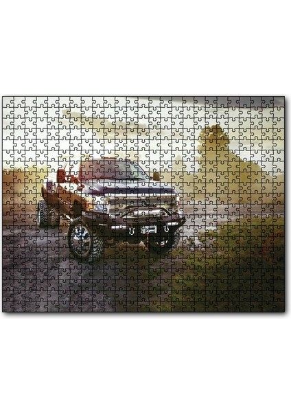 Gündoğumu ve Chevrolet Kamyonet 120 Parça Puzzle Yapboz Mdf (Ahşap)