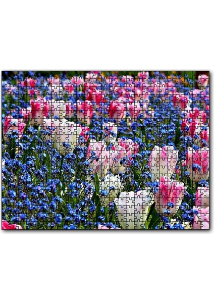 Lale Çiçeği ve Bahar Çiçekleri 120 Parça Puzzle Yapboz Mdf (Ahşap)