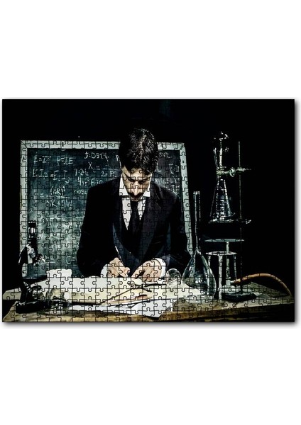 Nikola Tesla Çalışma Masası 1000 Parça Puzzle Yapboz Mdf(Ahşap)