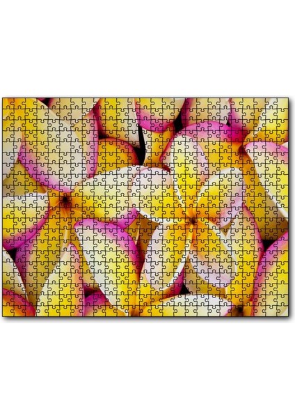 Caka Tablo Cakapuzzle Sarı Plumeria Çiçekleri 1000 Parça Puzzle Yapboz Mdf(Ahşap)