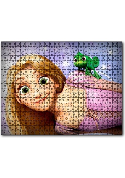 Rapunzel ve Yeşil Bukaleman 1000 Parça Puzzle Yapboz Mdf(Ahşap)