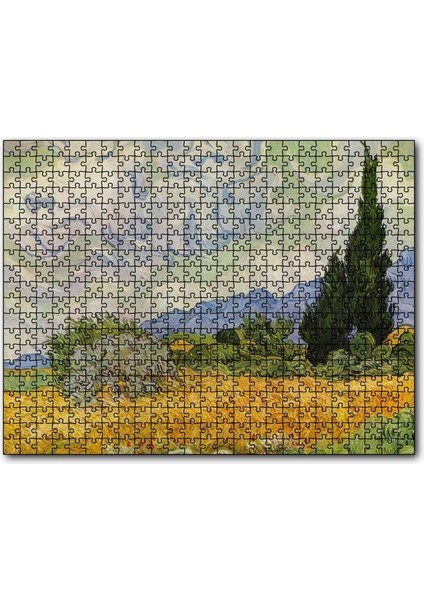 Vincent Van Gogh Selvili Buğday Tarlası 120 Parça Puzzle Yapboz Mdf (Ahşap)