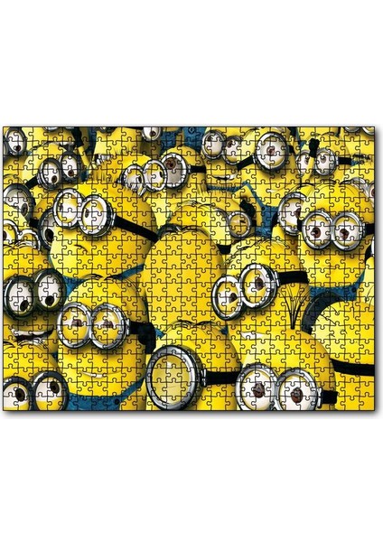 Çizgi Film Minions Topluluğu 120 Parça Puzzle Yapboz Mdf (Ahşap)