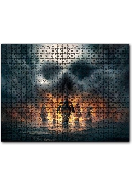 Deniz Savaşı Alevler Içinde Gemiler 255 Parça Puzzle Yapboz Mdf (Ahşap)