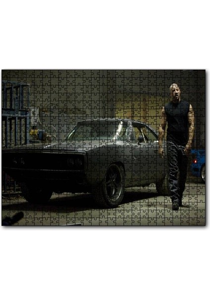 Dodge Viper ve Dom 255 Parça Puzzle Yapboz Mdf (Ahşap)