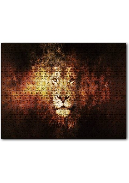 Judah Aslanı Fantastik Çizim 1000 Parça Puzzle Yapboz Mdf(Ahşap)