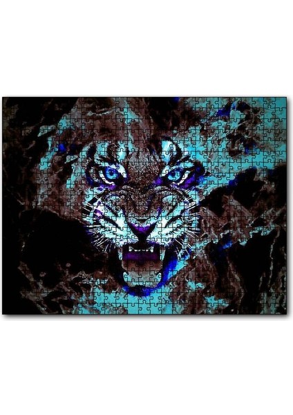 Parıltılı Kızgın Kaplan 120 Parça Puzzle Yapboz Mdf (Ahşap)