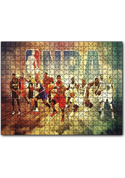 Oyuncuları ve Basket Topları 255 Parça Puzzle Yapboz Mdf (Ahşap)