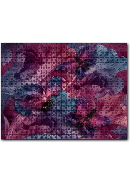Renkli Kelebekler Görseli 255 Parça Puzzle Yapboz Mdf (Ahşap)
