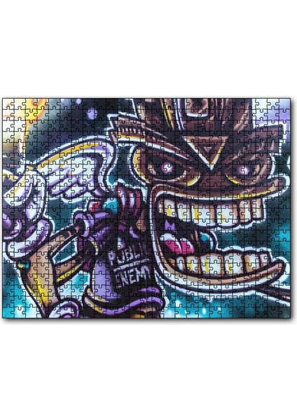 Halk Düşmanı Grafiti Duvar Boyama 255 Parça Puzzle Yapboz Mdf (Ahşap)