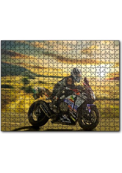 Honda Motosiklet Motosikletçi Görsel 120 Parça Puzzle Yapboz Mdf (Ahşap)