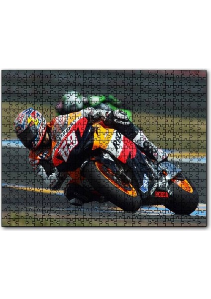 Le Mans Yarışçı Motogp 500CC Motosiklet Görseli 1000 Parça Puzzle Yapboz Mdf(Ahşap)