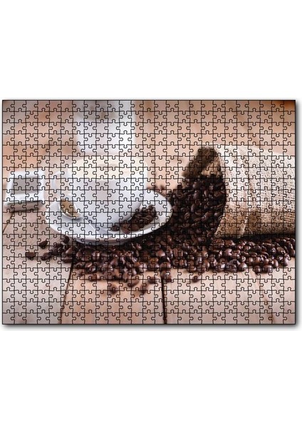 Masada Kahve Çekirdekleri ve Latte 120 Parça Puzzle Yapboz Mdf (Ahşap)