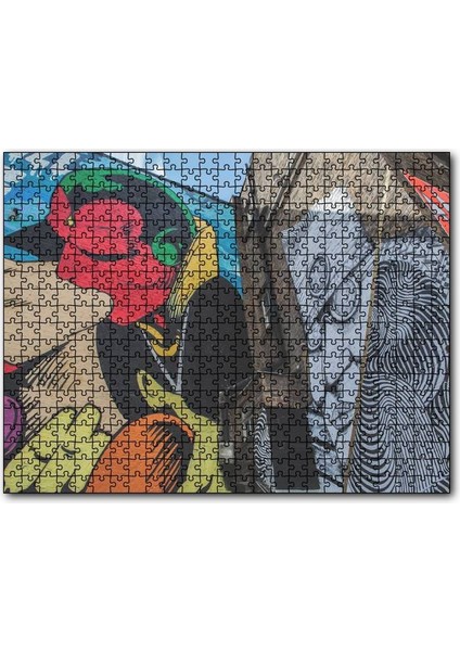Öpüşen Çift Bina Boyama 120 Parça Puzzle Yapboz Mdf (Ahşap)
