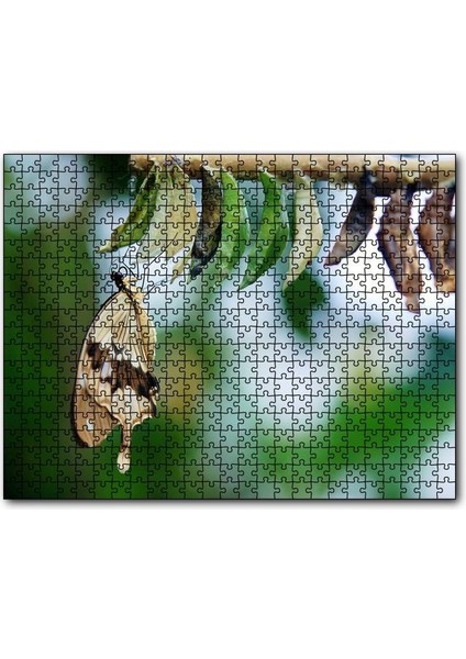Kelebek Kozası ve Renkli Kelebek Görseli 120 Parça Puzzle Yapboz Mdf (Ahşap)