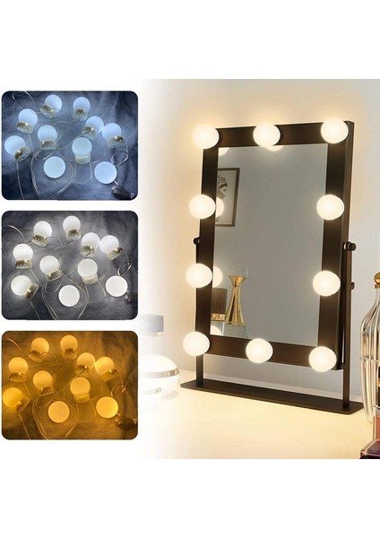 10LEDLI Usbli Makyaj Aynası Lambası Banyo Ciltbakım Dekorasyon Aydınlatma Hollywood Tarz fiyatları