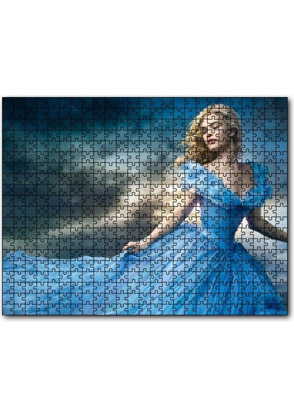 Cakapuzzle Külkedisi Elbiseli Kadın ve Bulutlar Görseli 255 Parça Puzzle Yapboz Mdf (Ahşap)