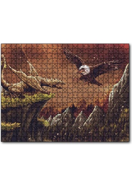 Caka Tablo Cakapuzzle Ejderha Akbabaya Karşı 500 Parça Puzzle Yapboz Mdf (Ahşap)