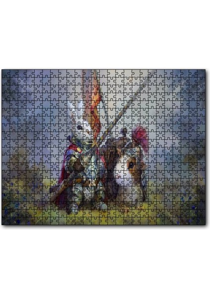 Cakapuzzle Animasyon Tavşan Şovalye Görseli 120 Parça Puzzle Yapboz Mdf (Ahşap)