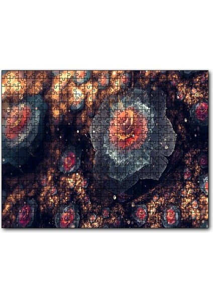 Cakapuzzle Beyaz ve Turuncu Petaled Çiçekler Görseli 255 Parça Puzzle Yapboz Mdf (Ahşap)