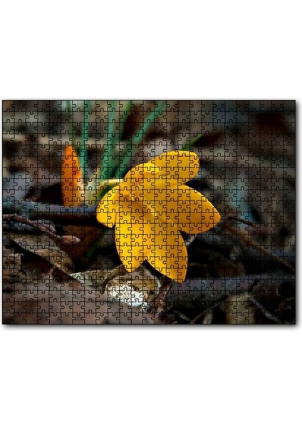 Cakapuzzle Kütükler Arasında Sarı Çiçek 120 Parça Puzzle Yapboz Mdf (Ahşap)