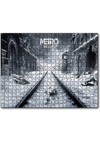 Cakapuzzle Metro Çıkışı Tarihi Binalar Karlı Raylar Görseli 120 Parça Puzzle Yapboz Mdf (Ahşap)
