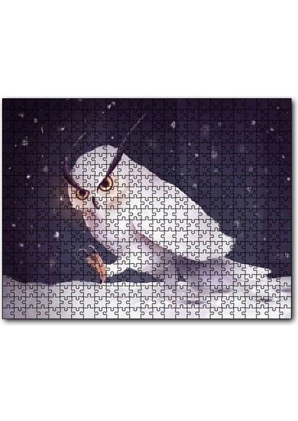 Cakapuzzle Sinirli Kar Baykuşu 120 Parça Puzzle Yapboz Mdf (Ahşap)