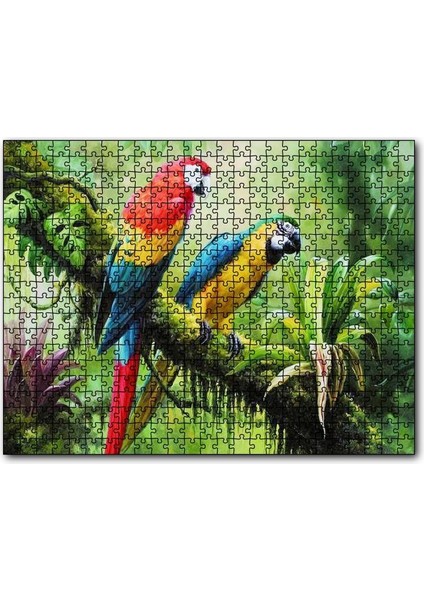 Cakapuzzle Daldaki Pappağanlar Görseli 120 Parça Puzzle Yapboz Mdf (Ahşap)