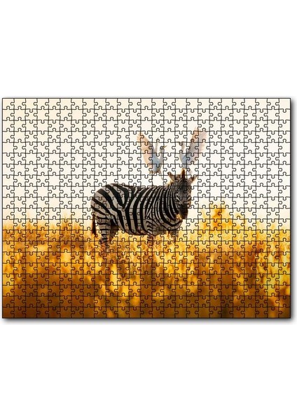 Cakapuzzle Doğada Zebra ve Kuşlar Görseli 120 Parça Puzzle Yapboz Mdf (Ahşap)