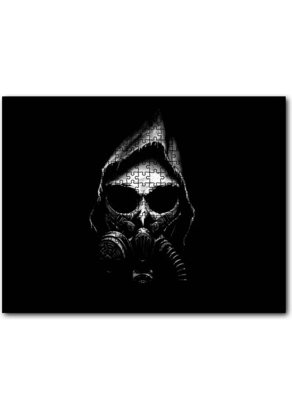 Cakapuzzle Apocalypse Gaz Maskesi Karanlık Arkaplan 255 Parça Puzzle Yapboz Mdf (Ahşap)