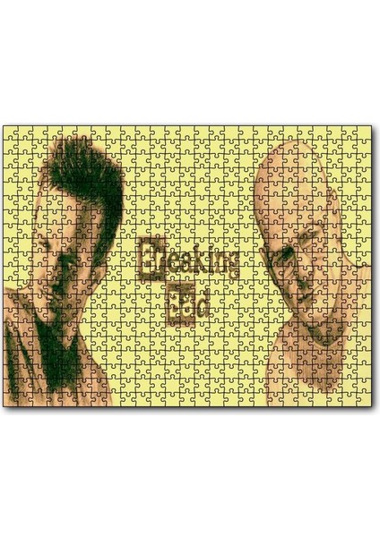 Cakapuzzle Breaking Bad Walter ve Jesse Sarı Arkaplan 500 Parça Puzzle Yapboz Mdf (Ahşap)