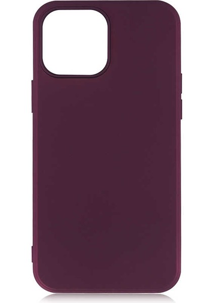 Casestreet Apple iPhone 13 Pro Max Kılıf Korumalı Mat Soft Premier Silikon+Nano Glass Mürdüm