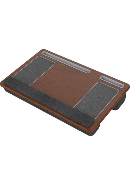 Dizüstü Kucak Masası - Bileklik ve Mouse Pad ile Yatak Odası Masası, Telefon ve Tablet Için Yuvası, Yazma ve Çizim Masası - Brown (Yurt Dışından)