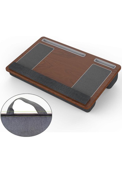 Dizüstü Kucak Masası - Bileklik ve Mouse Pad ile Yatak Odası Masası, Telefon ve Tablet Için Yuvası, Yazma ve Çizim Masası - Brown (Yurt Dışından)