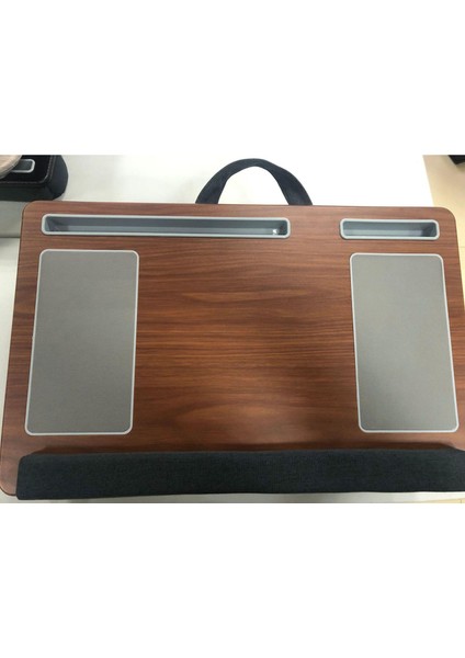 Dizüstü Kucak Masası - Bileklik ve Mouse Pad ile Yatak Odası Masası, Telefon ve Tablet Için Yuvası, Yazma ve Çizim Masası - Brown (Yurt Dışından)