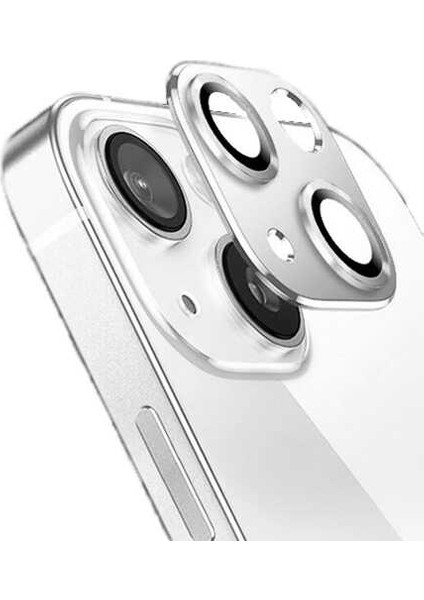Apple iPhone 13 Kamera Metal Cam Lens Full Koruyucu Gümüş modelleri