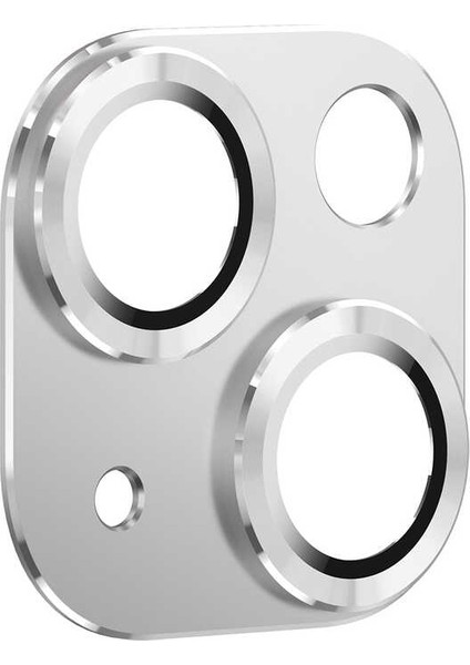 Dlrcase Apple iPhone 13 Mini Kamera Metal Cam Lens Full Koruyucu Gümüş