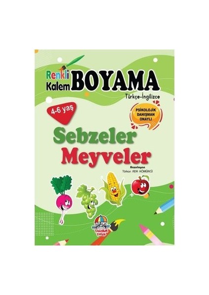 Sebzeler Meyveler - Renkli Kalem Boyama