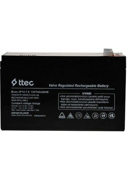 12V 7AMPER Base Kuru Tip Akü