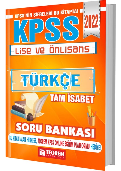 Teorem Yayıncılık 2022 Kpss Lise Önlisans Türkçe Tamamı Çözümlü Soru Bankası