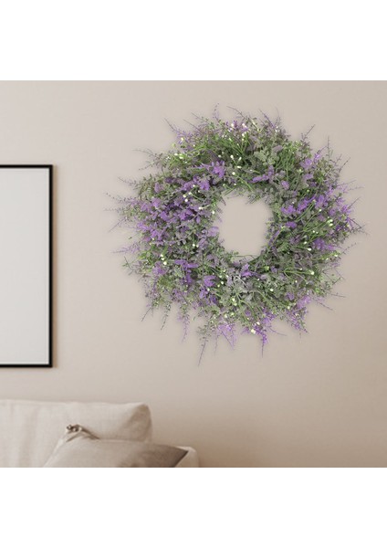 Yapay Lavanta Çiçek Çelenk Garland Kapı Çiftlik Evi Kapalı Dekor Exacum (Yurt Dışından)