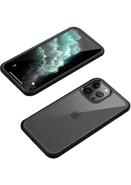 - Apple iPhone 13 Pro - Kılıf 360 Full Koruma Ön Ve Arka Dor Kapak - Siyah