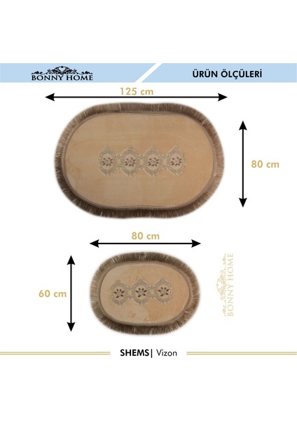 Exclusive Oval Vizon Püsküllü 3lü Klozet Takımı Çeyizlik Banyo Halısı Paspası Seti fiyatları