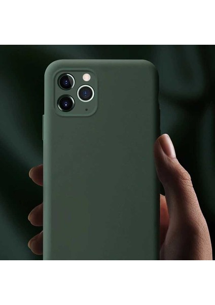 Apple iPhone 12 Pro Max Kılıf Içi Kadife Logosuz LSR Lansman Silinebilir Arka Kapak Açık Yeşil modelleri