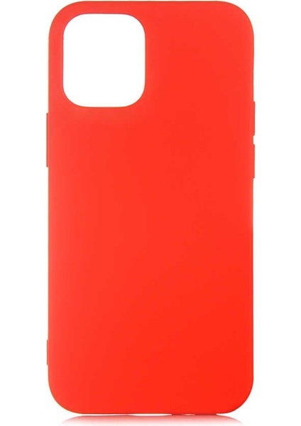 Apple iPhone 12 Pro Max Kılıf Içi Kadife Logosuz LSR Lansman Silinebilir Arka Kapak Kırmızı