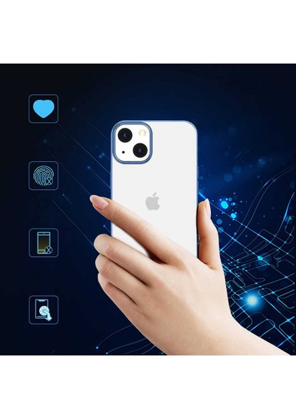 Apple iPhone 13 Mini Kılıf Darbeye Dayanıklı Renkli Kenar Şeffaf Yüzey Sert Silikon Pixel Kapak Altın fırsatları