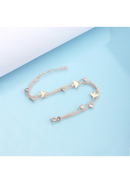 925 Ayar Gümüş Üç Zincirli Martı Bileklik